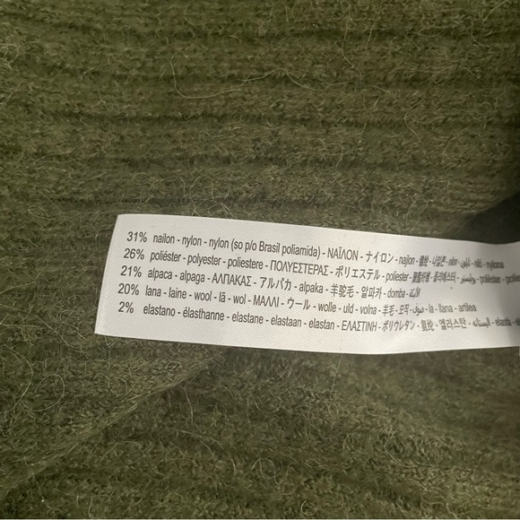 NWT Zara Soft Feel Sleeveless Dark Green Dress Alpaca Wool Blend Size Large - Picture 7 of 7